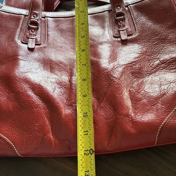 Franklin Covey Laptop Bag 16” Wide 33352.117 Three Sect Wallet Maroon Leather - Picture 8 of 11